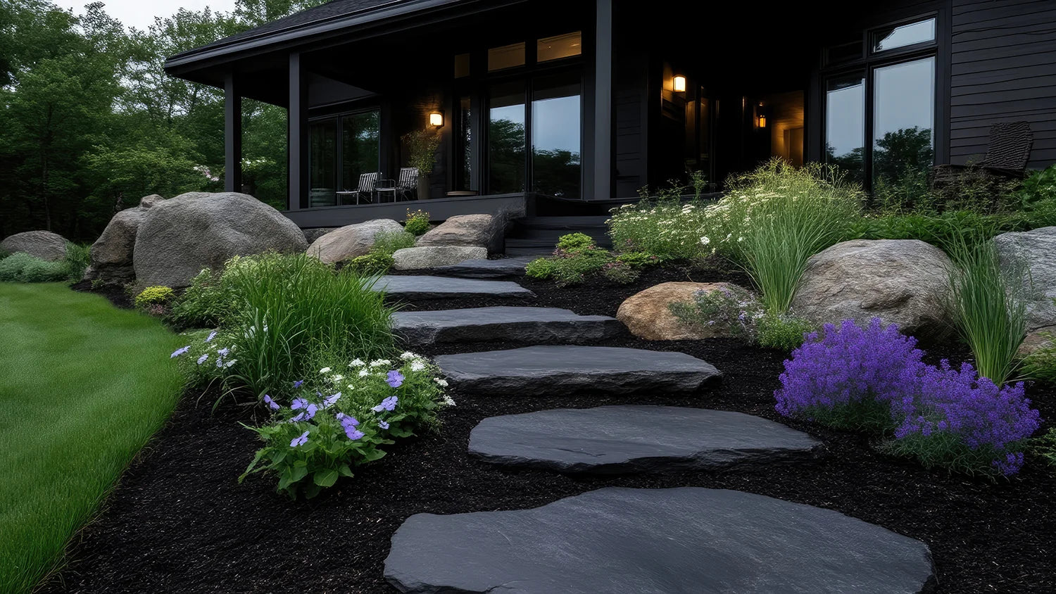 Boulders in outdoor space home