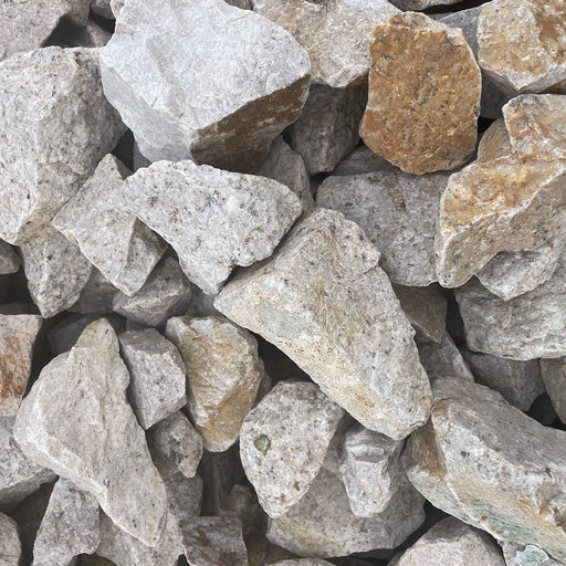 Close-up of variously sized stone and gravel pieces.