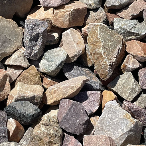 Multi colored crushed landscaping rocks